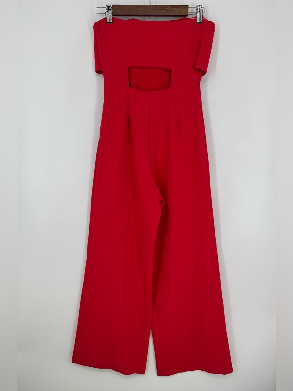 DO+BE Red Bow Strapless Jumpsuit Wide Leg Cocktail Holiday Party Size Small - Picture 9 of 13